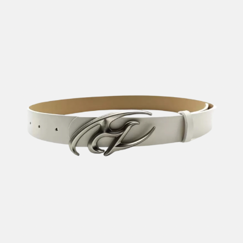 Letter Decor Leather Belt