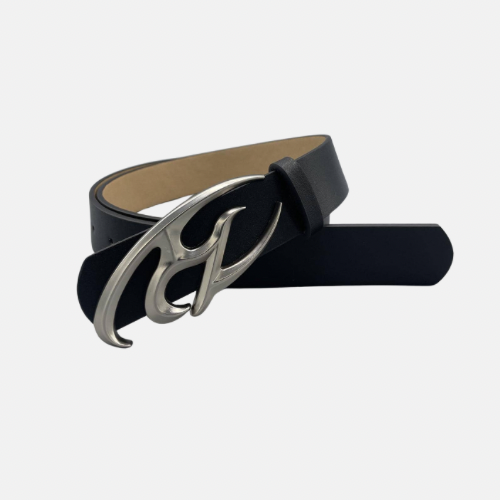 Letter Decor Leather Belt